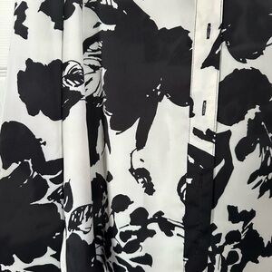 Black and White Floral Blouse